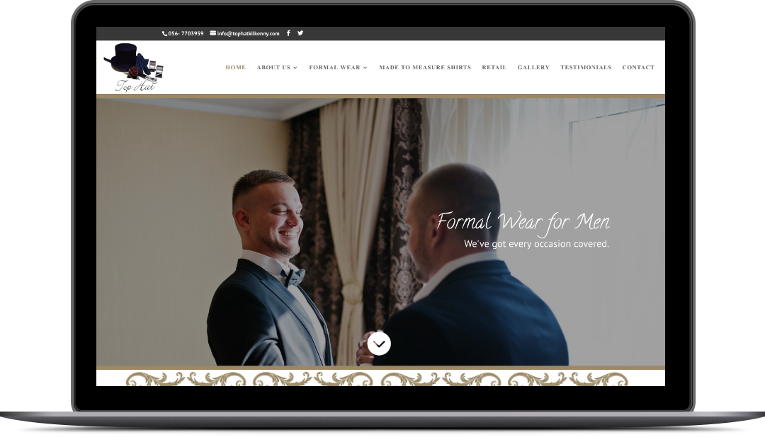 Looking Good. New Website for Men Suit Hire Company Top Hat